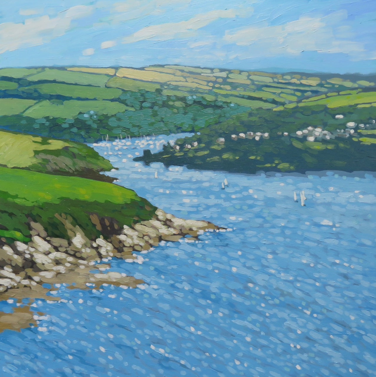 SA005. Fowey River estuary viewpoint - Original painting